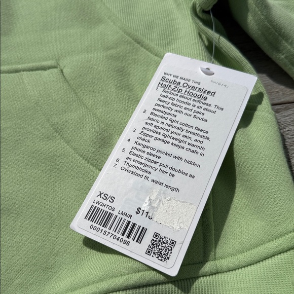 Lululemon Scuba Oversized Half-Zip Hoodie Lemongrass green XS/S NWT - Picture 3 of 8